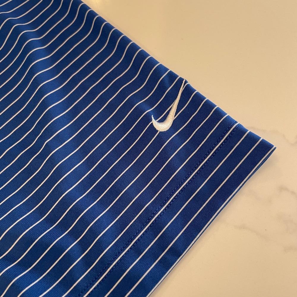 Nike Golf Kentucky Wildcats Polo Shirt Mens XXL Blue Striped Dri-Fit Polo - Picture 8 of 11